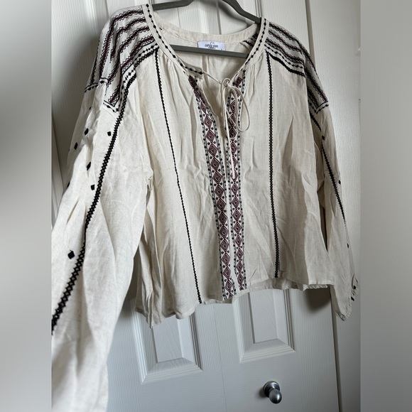 CJLA “Ivy” Embroidered Boho Blouse, size Lg - Picture 2 of 8